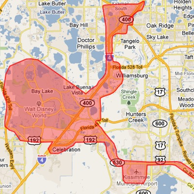 Orlando Door to Door Service Areas